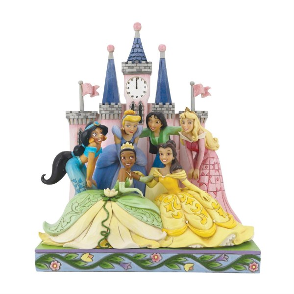 THE PRINCESSES POSE IN FRONT OF THE CASTLE - DISNEY TRADITIONS