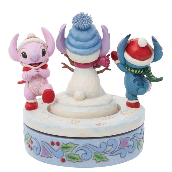 STITCH & ANGEL BUILD A ROTATING SNOWMAN - DISNEY TRADITIONS