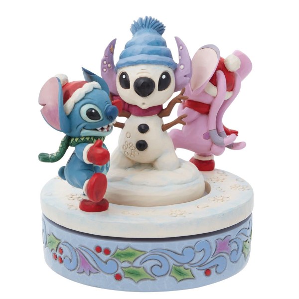 STITCH & ANGEL BUILD A ROTATING SNOWMAN - DISNEY TRADITIONS