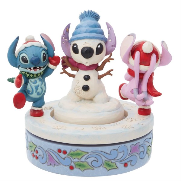STITCH & ANGEL BUILD A ROTATING SNOWMAN - DISNEY TRADITIONS