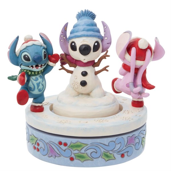 STITCH & ANGEL BUILD A ROTATING SNOWMAN - DISNEY TRADITIONS