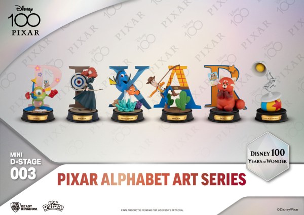 6-PACK PIXAR ALPHABET FIGURES - 100 YEARS OF WONDER DISNEY MINI EGG ATTACK