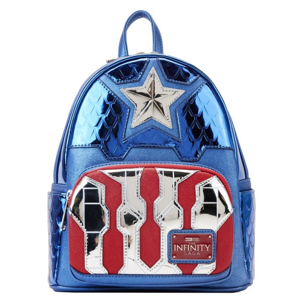 CAPTAIN AMERICA METALLIC COSPAY MINI BACKPACK - DISNEY LOUNGEFLY