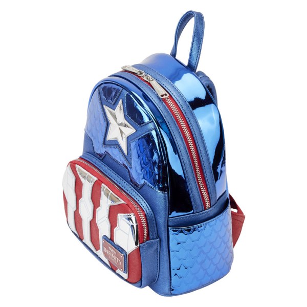CAPTAIN AMERICA METALLIC COSPAY MINI BACKPACK - DISNEY LOUNGEFLY