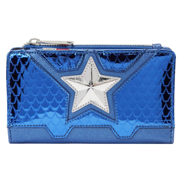 CAPTAIN AMERICA METALLIC COSPLAY WALLET - MARVEL LOUNGEFLY