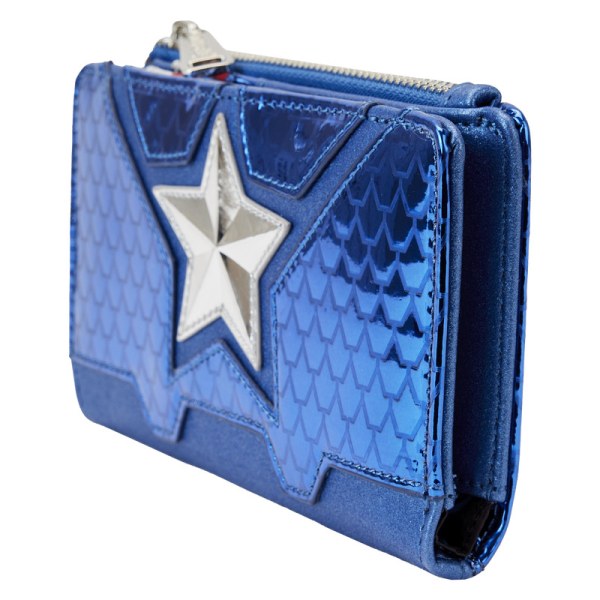 CAPTAIN AMERICA METALLIC COSPLAY WALLET - MARVEL LOUNGEFLY