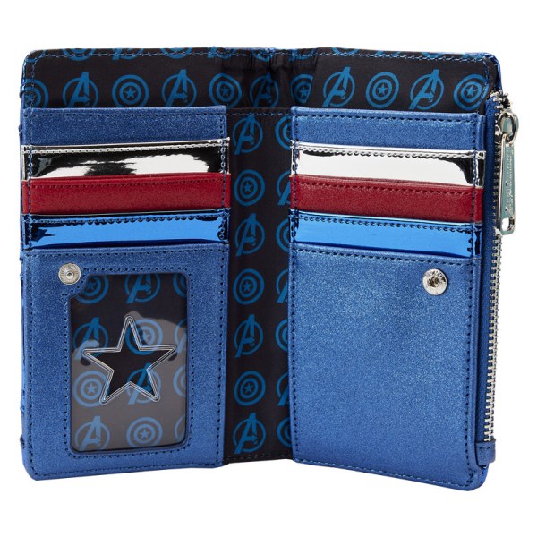 CAPTAIN AMERICA METALLIC COSPLAY WALLET - MARVEL LOUNGEFLY