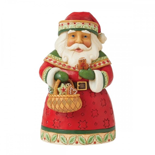 SANTA CLAUS WITH A COOKIE BASKET - JIM SHORE HEARTWOOD CREEK