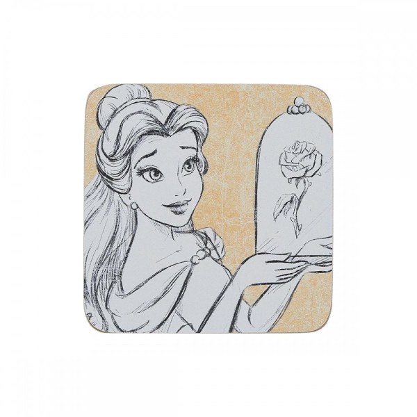 Set of 4 Belle Coasters - Beauty and the Beast - DISNEY ENCHANTING