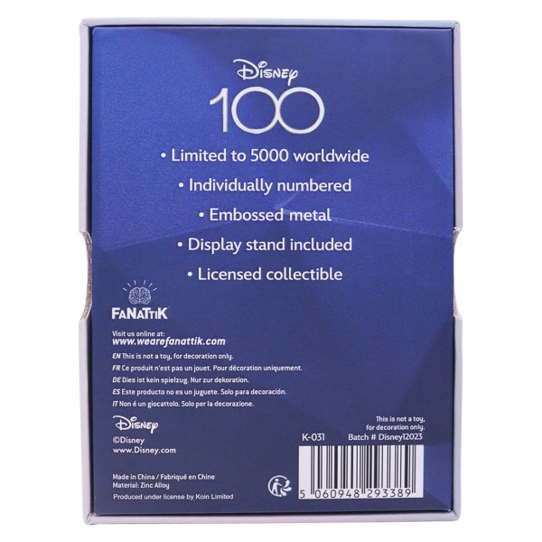 DISNEY 100TH ANNIVERSARY COLLECTIBLE INGOT - LIMITED EDITION