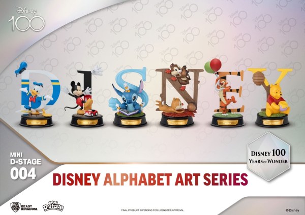 PACK OF 6 DISNEY ALPHABET FIGURINES - 100 YEARS OF WONDER DISNEY MINI EGG ATTACK