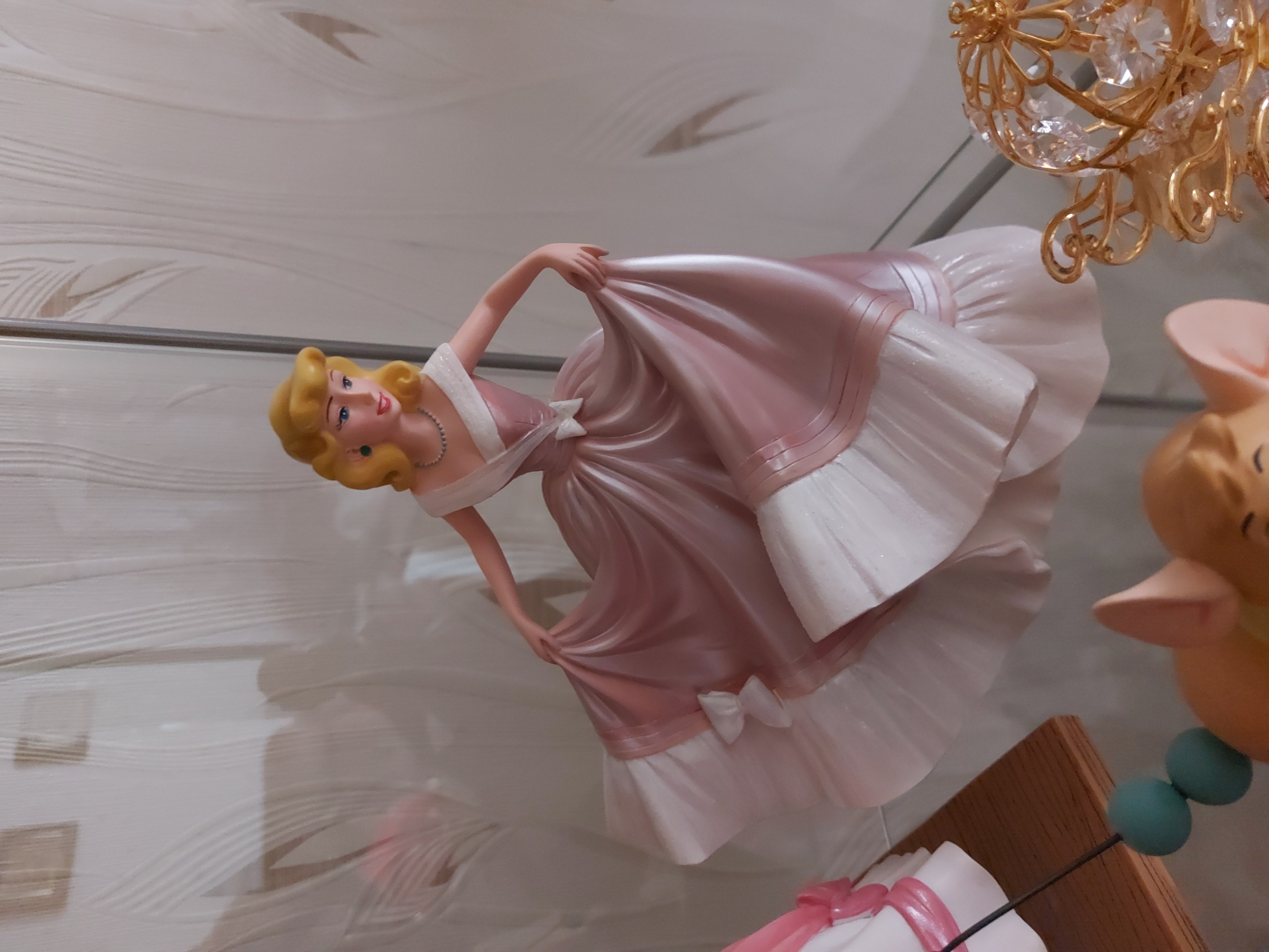 cinderella pink dress figurine Disney Store JAPAN 2021 Cinderella Pink Dress Figure Revival authentic H 7.28 in